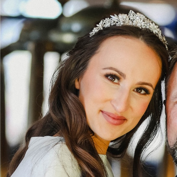 Bel Aire Bridal Statement gold/copper/rhinestone Tiara - Picture 7 of 13